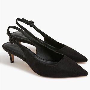 J Crew Black Slingback Kitten Heels - NEW - size 10